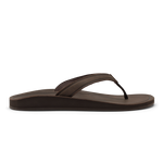 Dark brown thong flip-flop sandal with cushioned footbed and curved toe post.
